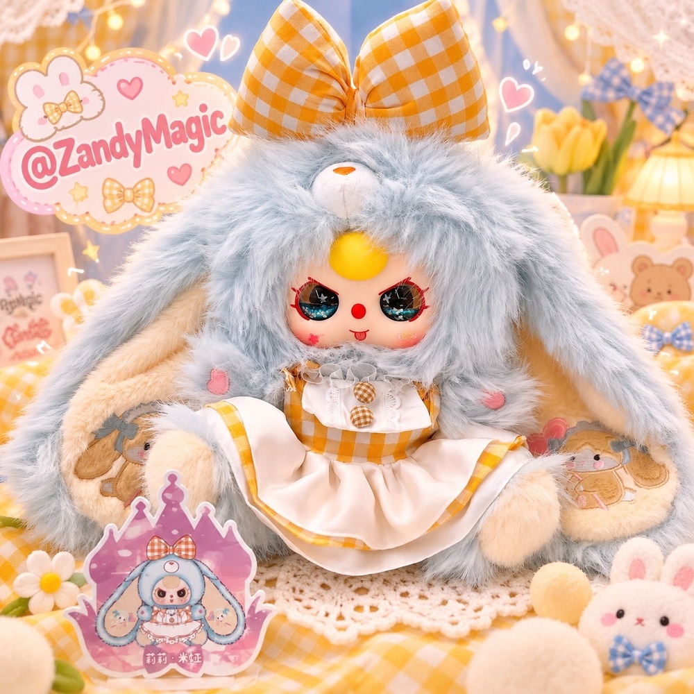 Baby Three Lily Rabbit Town V5 400% "Water Glitter eyes" Blue Plush Blind Box